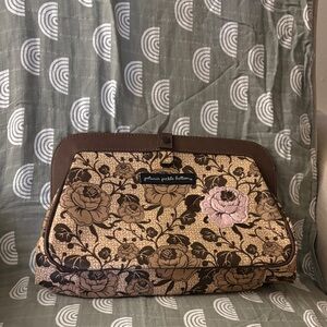Petunia Pickle Bottom Floral Diaper Clutch Bag in Brown and Pink